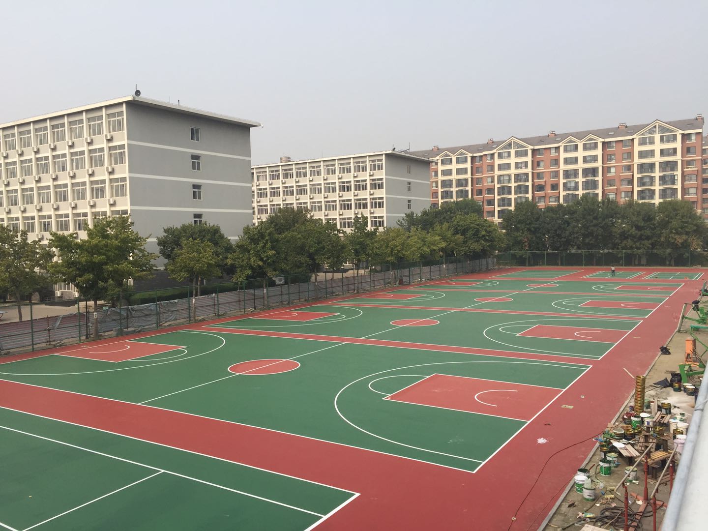 济南园林学校硅PU篮球场、网球场